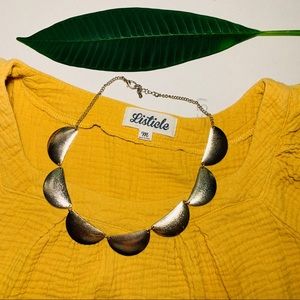 FREE w Bundle Gold Tone Half Circle Necklace